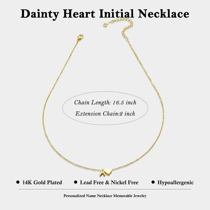 Dainty Heart Initial Necklace