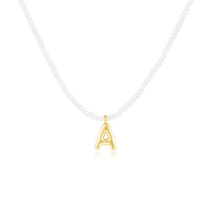 The White Letter Necklace