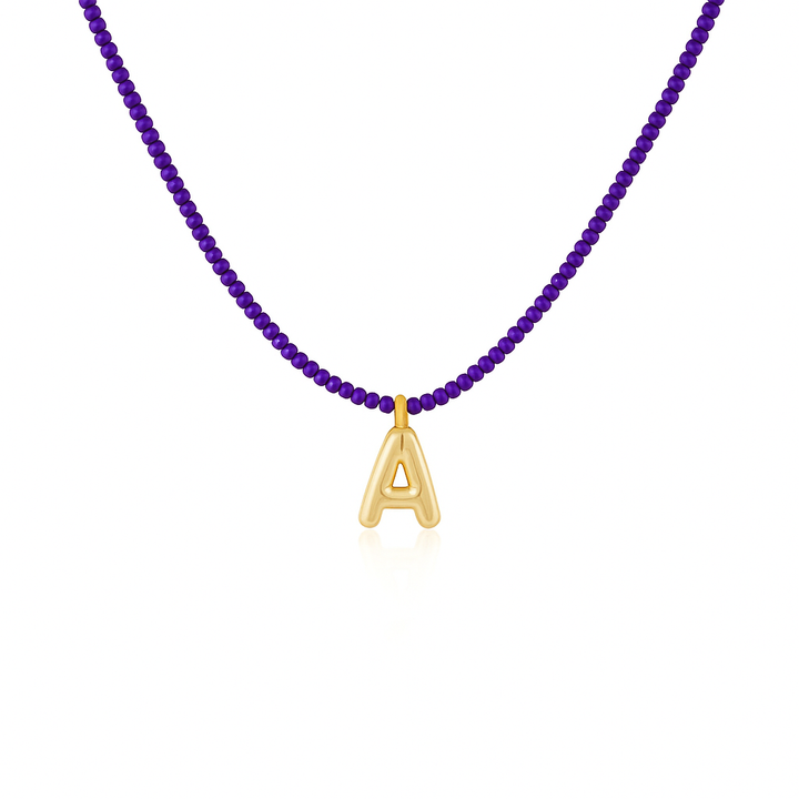 The Dark Purple Letter Necklace