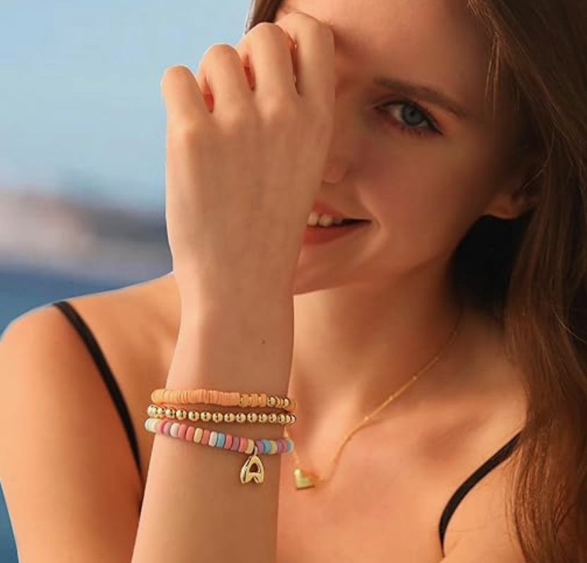 TheColorful Beaded Initial Bracelet