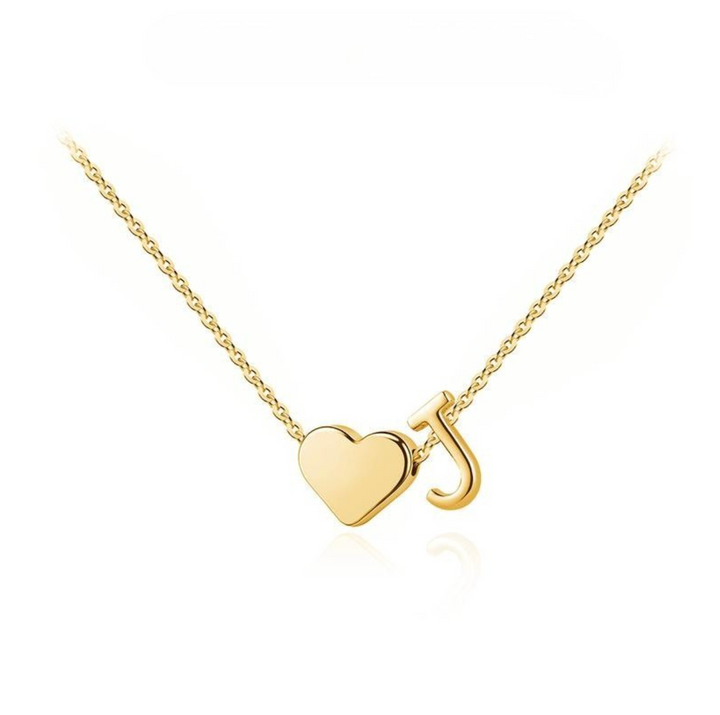 Dainty Heart Initial Necklace